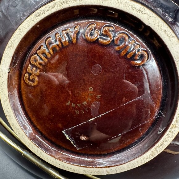 Vintage Bowl Metal Caddy Western Germany Mid Century Modern Decorative Serving - Picture 5 of 10